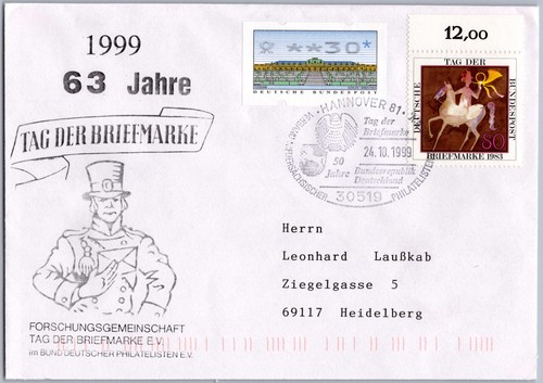 Brief sst tag - der, briefmarke